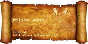 Moizes Anett névjegykártya